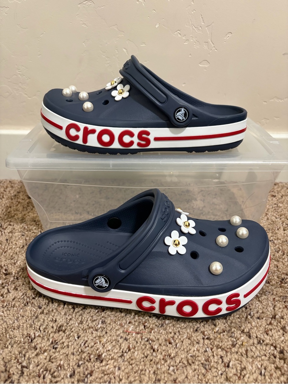 Crocs Bayaband Clog Slippers Sandals Navy Blue Women's Size 8 - Picture 3 of 6